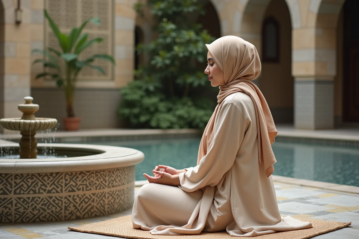Jeune femme musulmane pr&egrave;s d