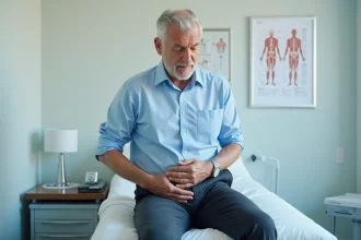 Homme d'âge moyen en consultation médicale