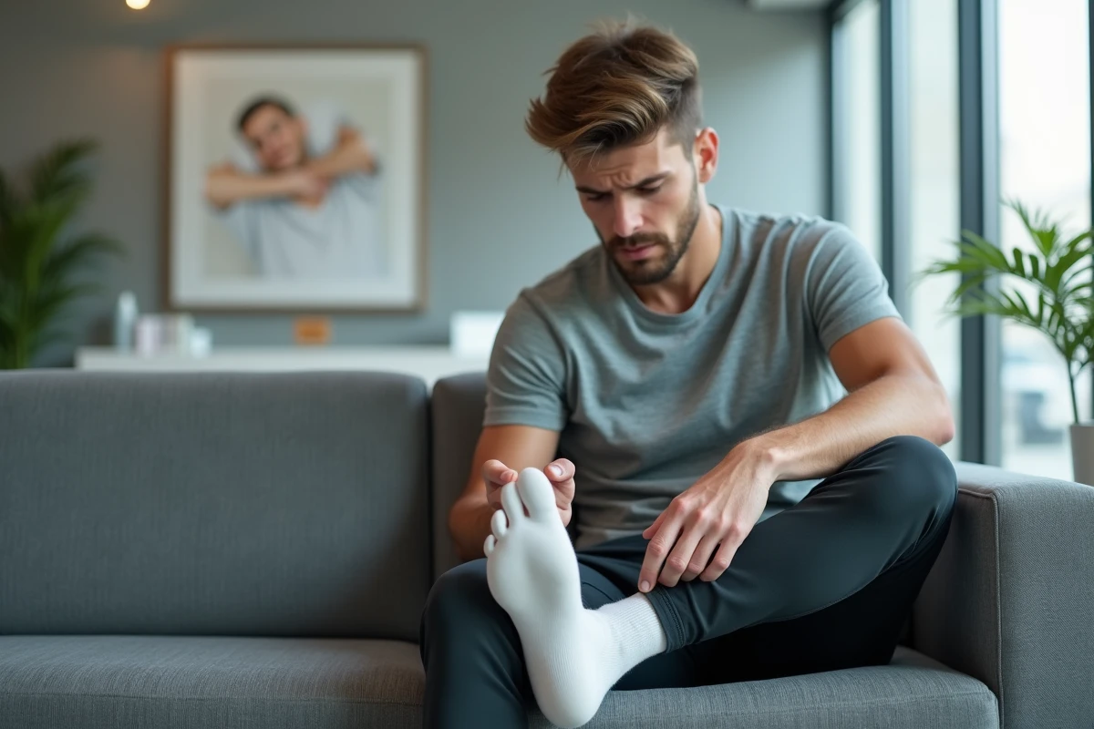 Jeune homme assis dans une salle d