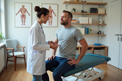 Osteopathe femme en action lors d'une évaluation