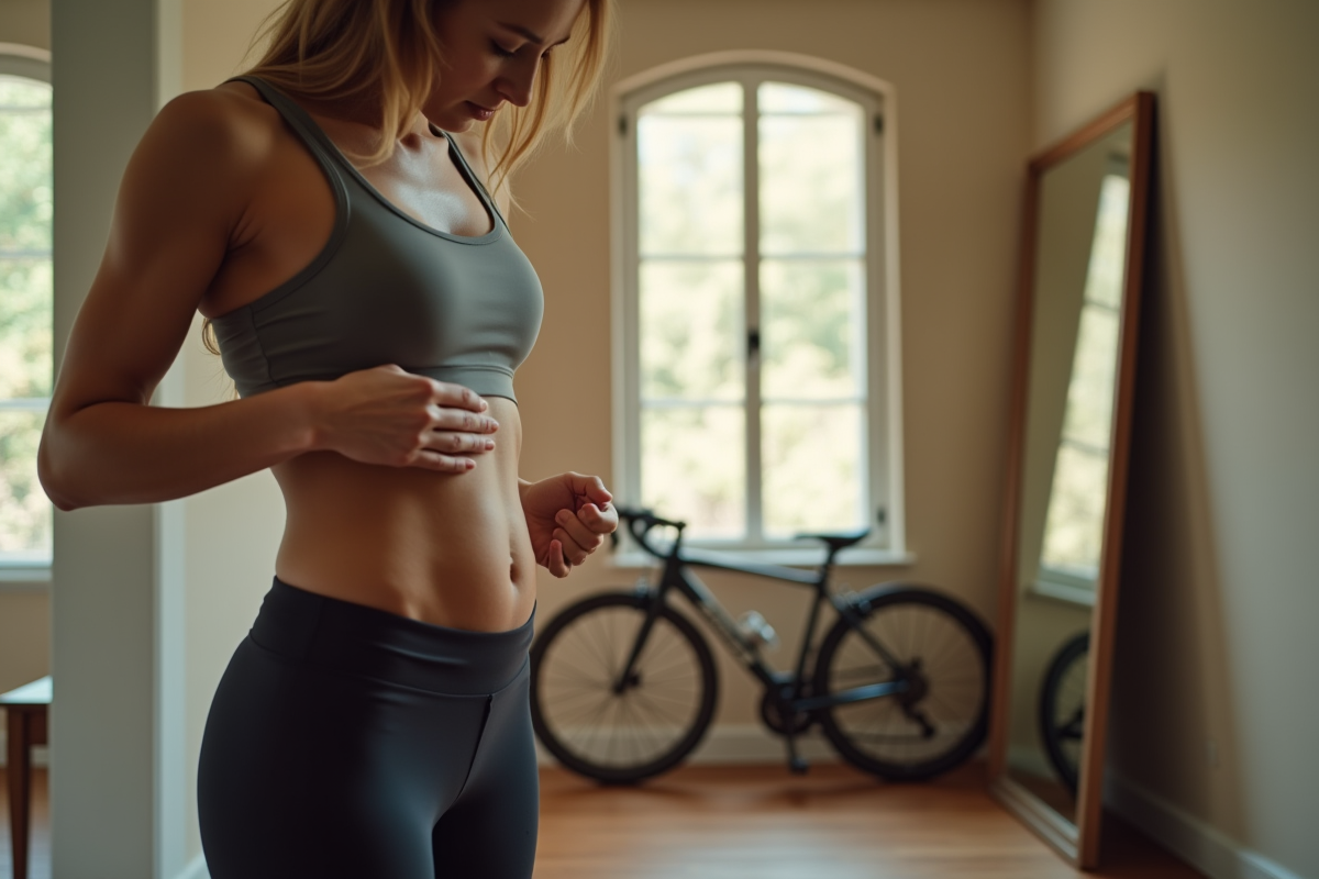Personne se regardant dans le miroir en réfléchissant à sa santé